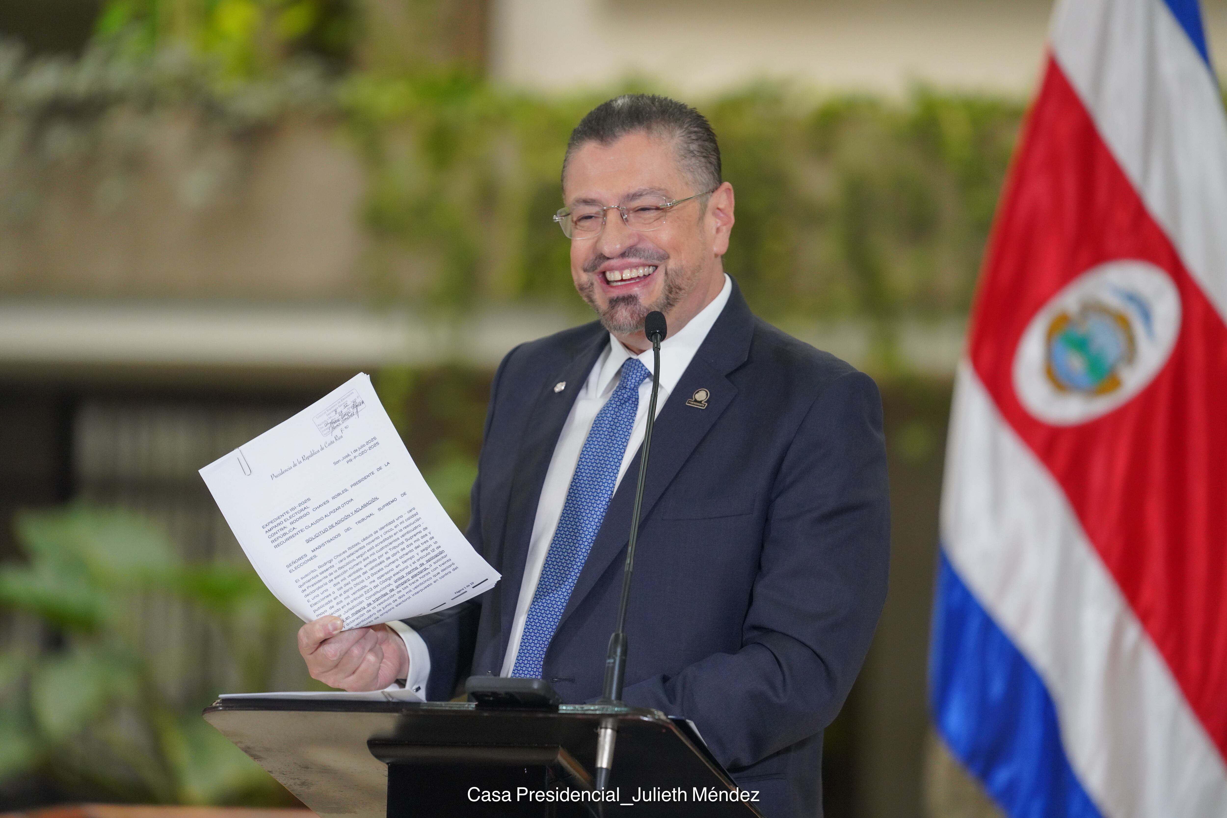 El presidente Rodrigo Chaves habló del levantamiento de su inmunidad durante la conferencia semanal de Casa Presidencial, este 2 de julio.
