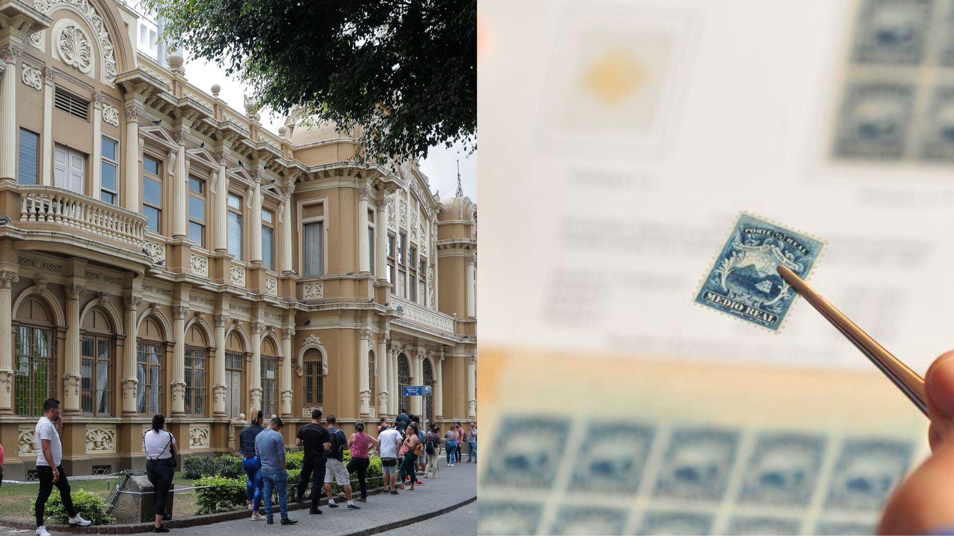El Museo Filatélico se ubica en el primer piso del edificio de Correos Costa Rica, en el centro de San José. Foto: Jeffrey Zamora (izq) y José Cordero (der)