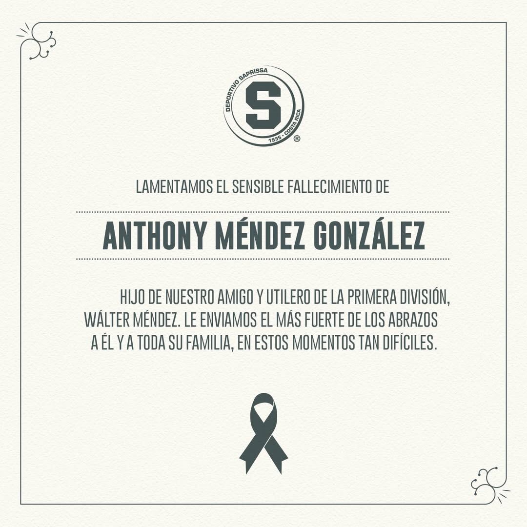 Este fue el mensaje compartido por el Deportivo Saprissa.