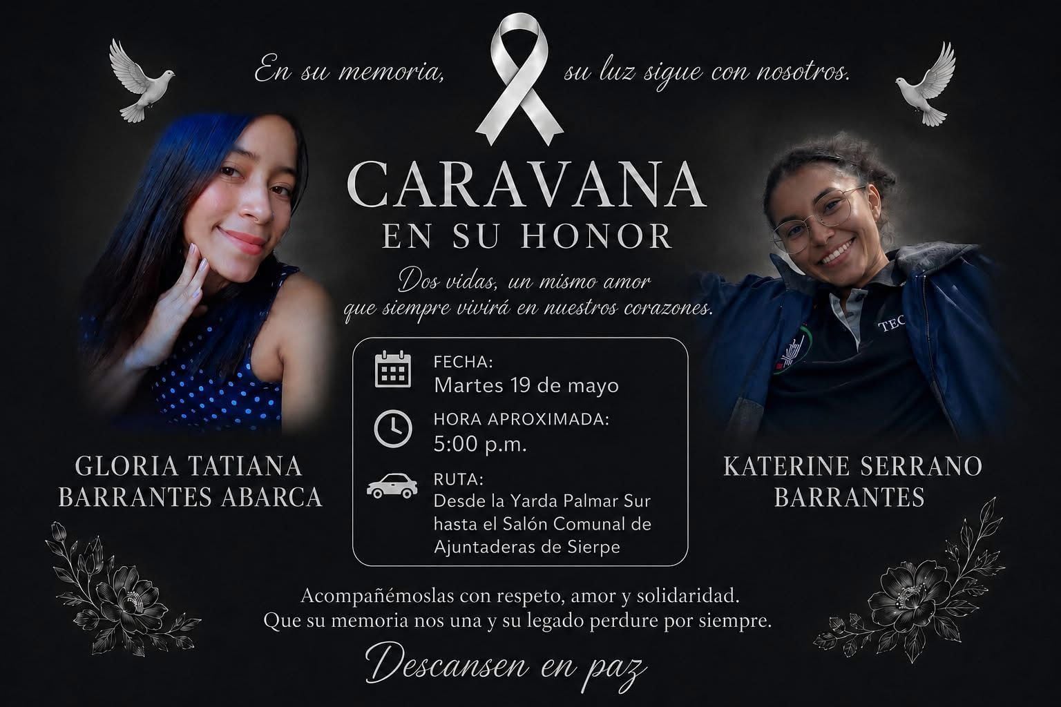 Una gran caravana recibirá a las primas fallecidas en Osa