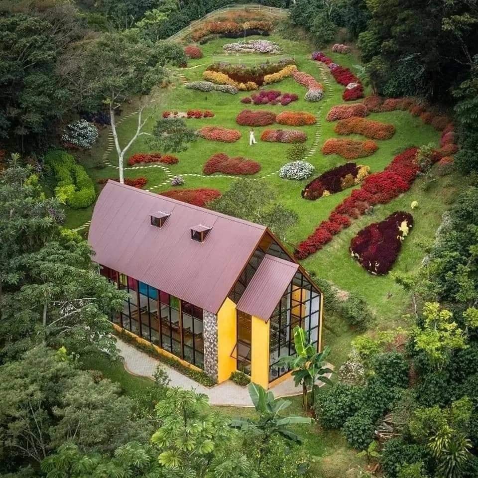 Amplios jardínes, una pequeña granja, senderos, un pueblo mágico de abejas meliponas y la capilla con más de 300 mariposas. Eso disfrutan los visitantes de este lugar en Piedades Sur de San Ramón, Capilla Ambar EFE.