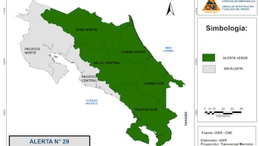 Lluvias aumentarán y la CNE activa alerta verde en cuatro regiones del país