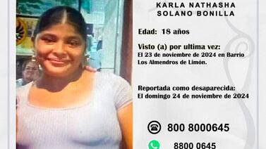 Muchacha cumple cinco días desaparecida tras subirse en un carro en Limón