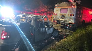 Impactantes imágenes muestran la escena del mortal choque entre carro eléctrico y autobús en Escazú