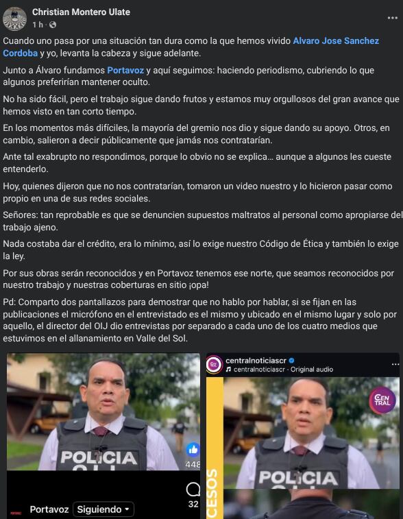 Un reclamo “enfrenta” al experiodista de Teletica, Christian Montero, y a Douglas Sánchez