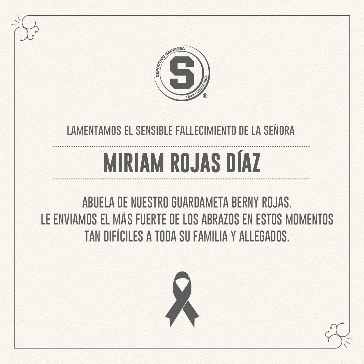 Muerte golpea por segundo día consecutivo a Saprissa.