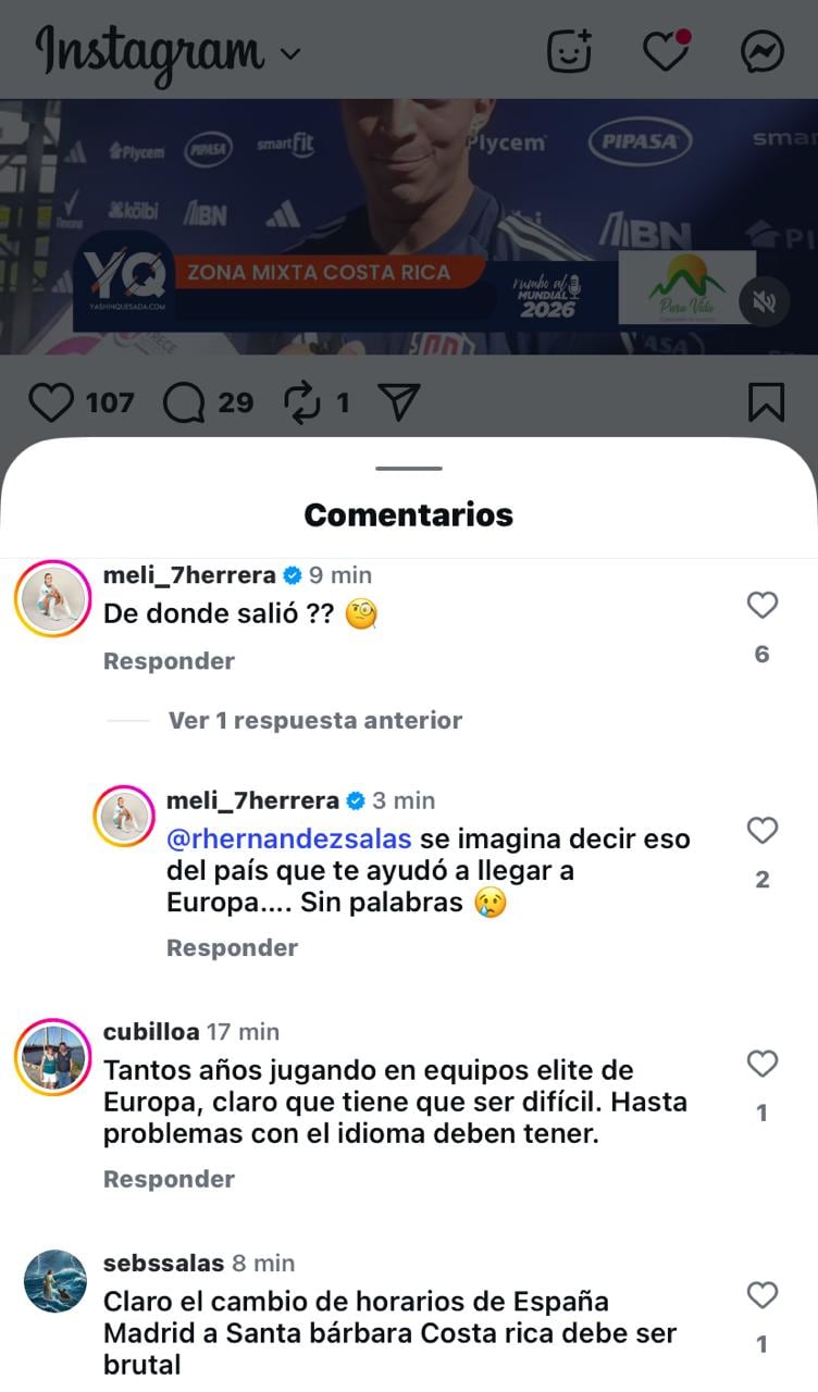 Melissa Herrera cuestionó las palabras de Kenneth Vargas sobre su regreso al fútbol nacional.