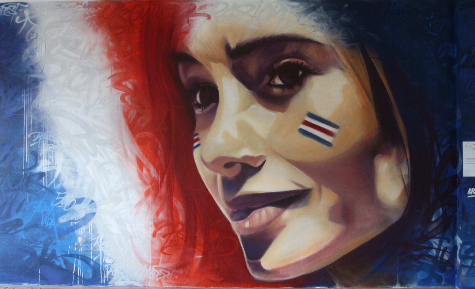 Estadio Nacional, paredes pintadas con aerosol