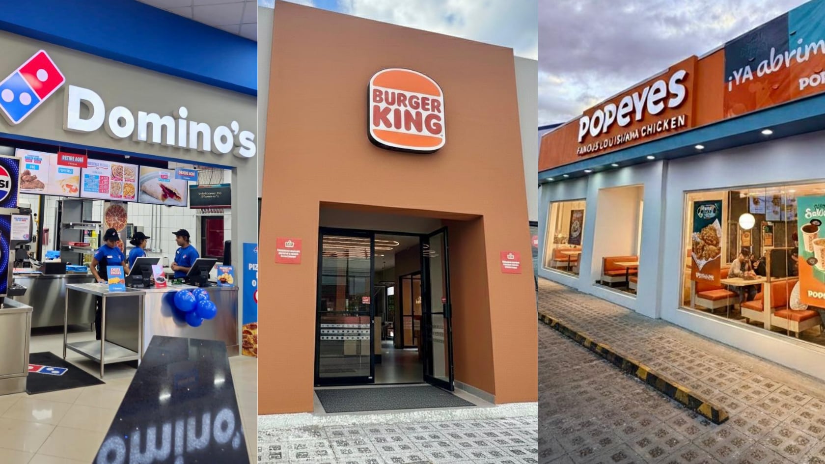 Siete nuevos restaurantes de Burger King, Domino’s Pizza y Popeyes iniciaron operaciones en Costa Rica y generaron 132 empleos directos en comunidades cercanas.