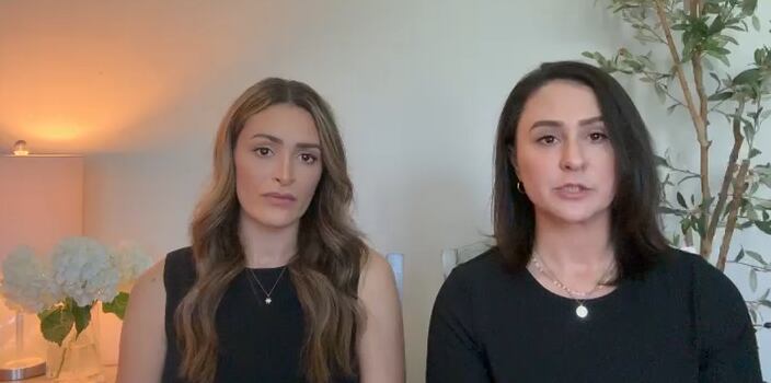Carmel Navah y Sarah Vatani, hijas del empresario estadounidense Eshraghollah Vatani, asesinado en Costa Rica. Foto: Captura de video