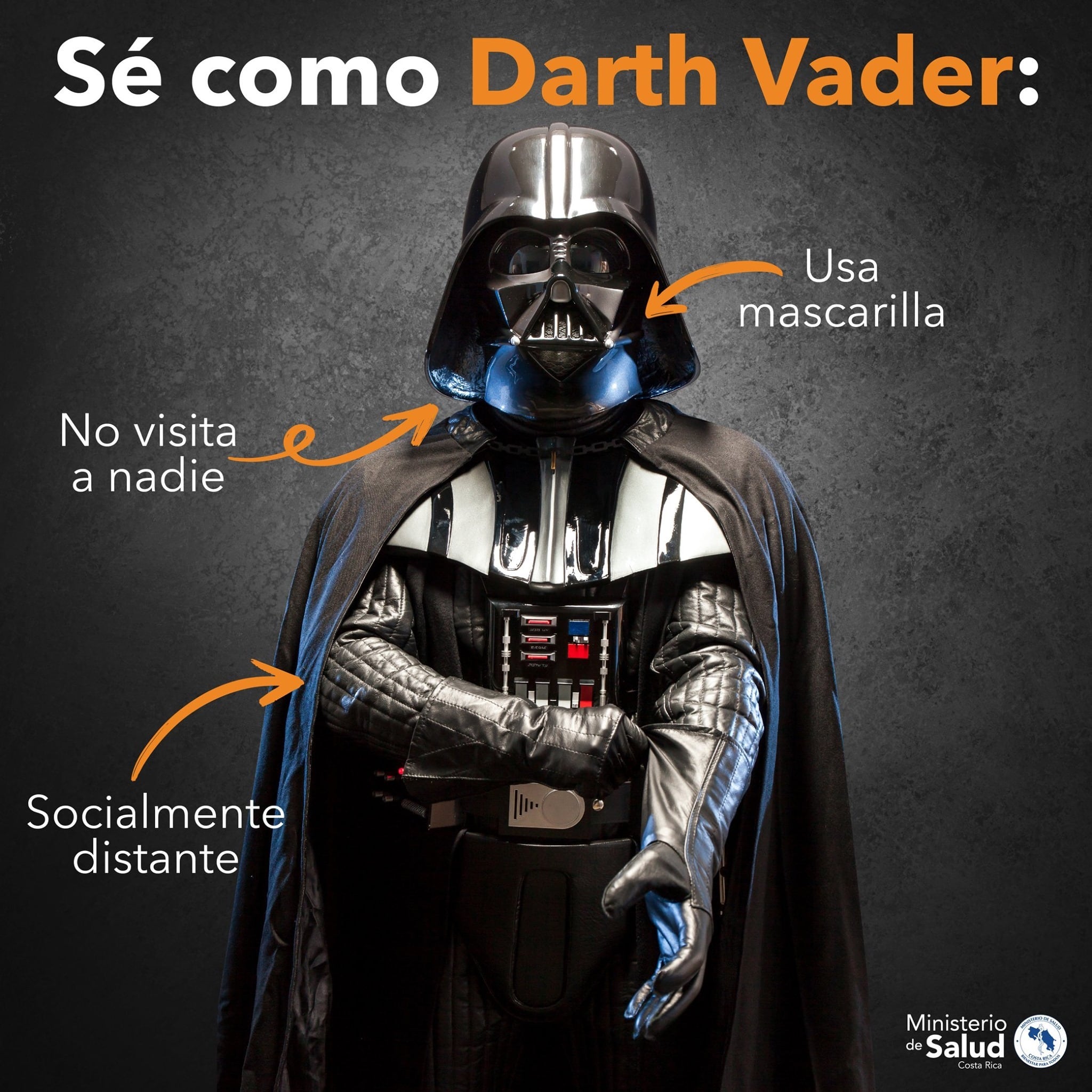 El ministerio de Salud, la Caja y el Mopt, aprovecharon el 4 de mayo, Día Mundial de la Guerra de las Galaxias, para mandar un mensaje de prevención usando personajes de esas películas.