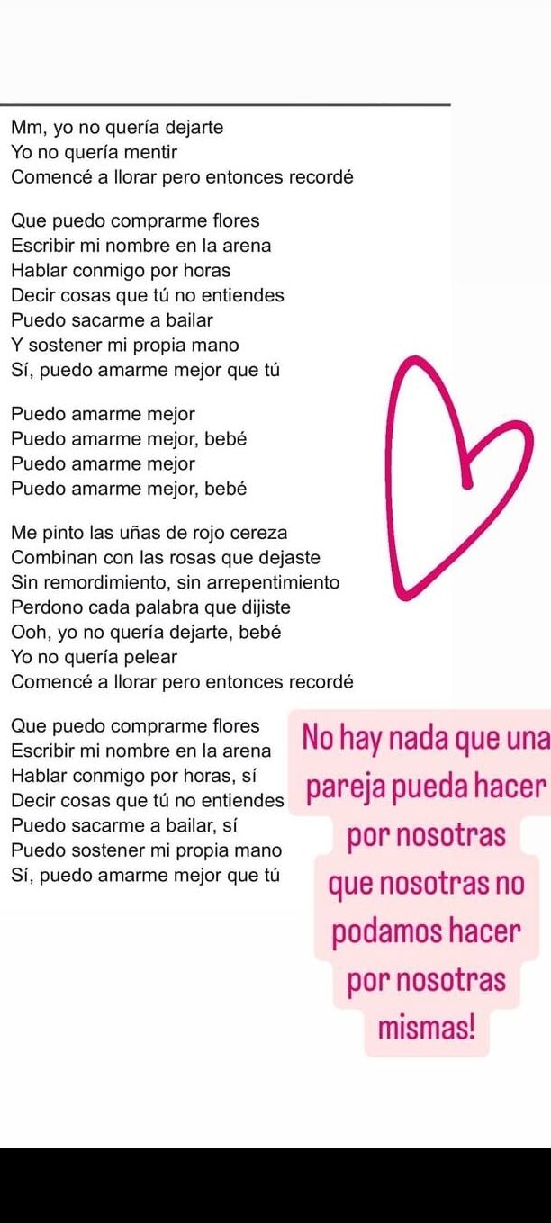 Letra en español de "Flowers" pieza que compartió Majo Ulate