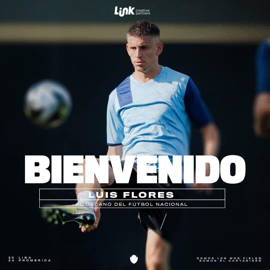 El Club Sport Cartaginés anunció este miércoles 18 de diciembre la contratación de un jugador que tiene sangre de capitán, se trata del volante Luis Flores, quien usó la banda de capitán en el Sporting FC.