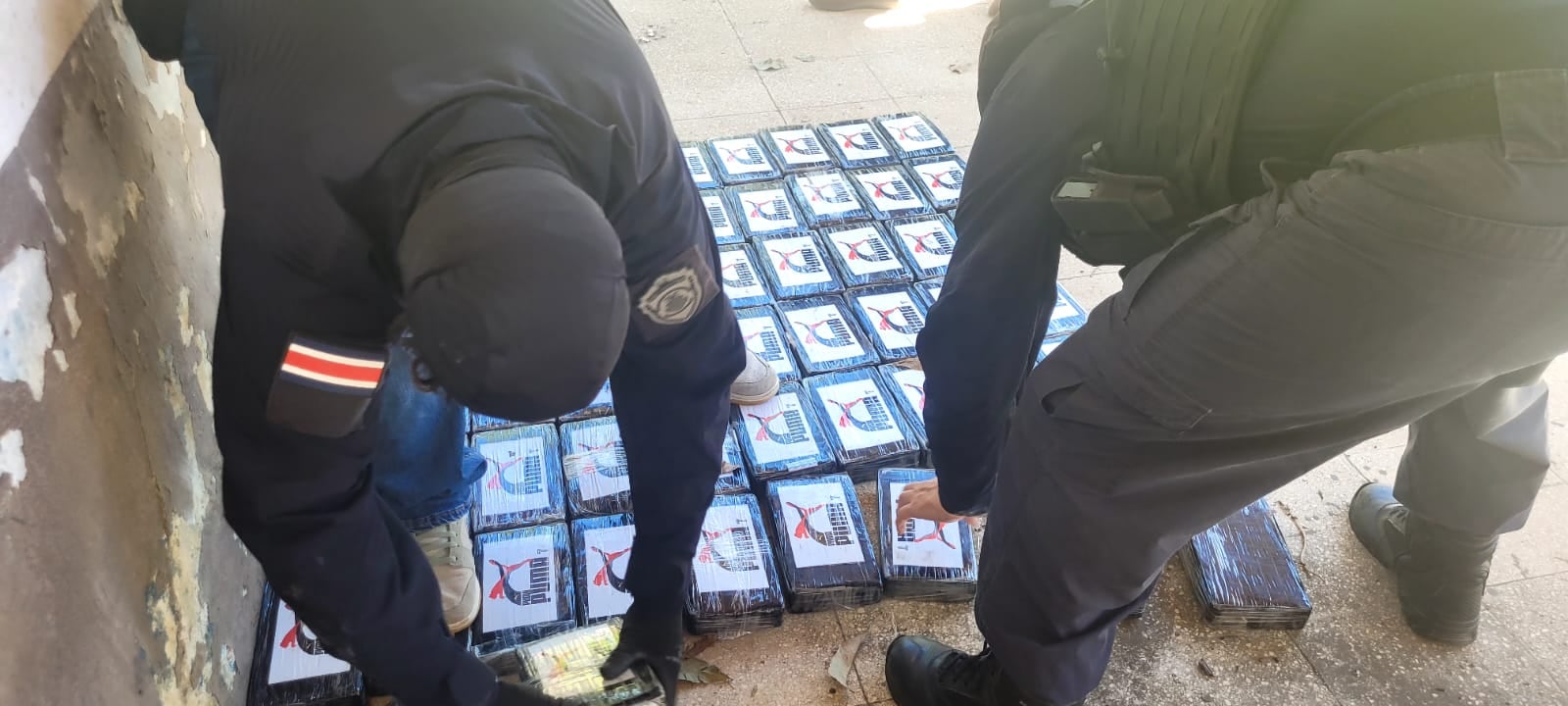Dos costarricenses y un colombiano figuran entre los detenidos por droga que al parecer pretendían enviar a los Estados Unidos, el decomiso fue en La Uruca, San José. Foto: MSP