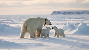(Video) Apareció con una cría extra: El increíble hallazgo de una osa polar que dejó mudos a los científicos