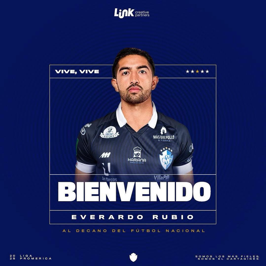 El defensor Everardo Rubio jugará para el Cartaginés para el Apertura 2025. Prensa CSC.