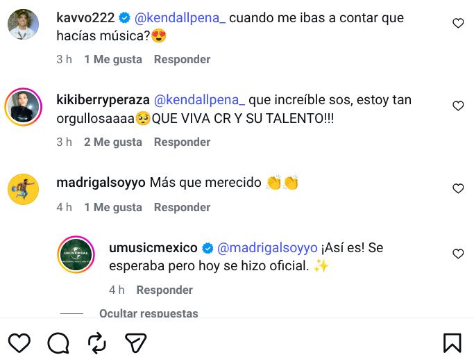 Kendall Peña recibe decenas de mensajes de felicitación tras su nominación.
