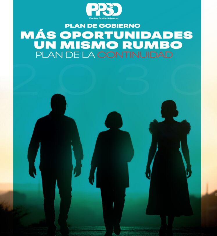 Laura Fernández presentó su plan de gobierno este viernes 17 de octubre. En la imagen se puede ver la portada del documento, con siluetas que asemejan a ella, Pilar Cisneros y Rodrigo Chaves.