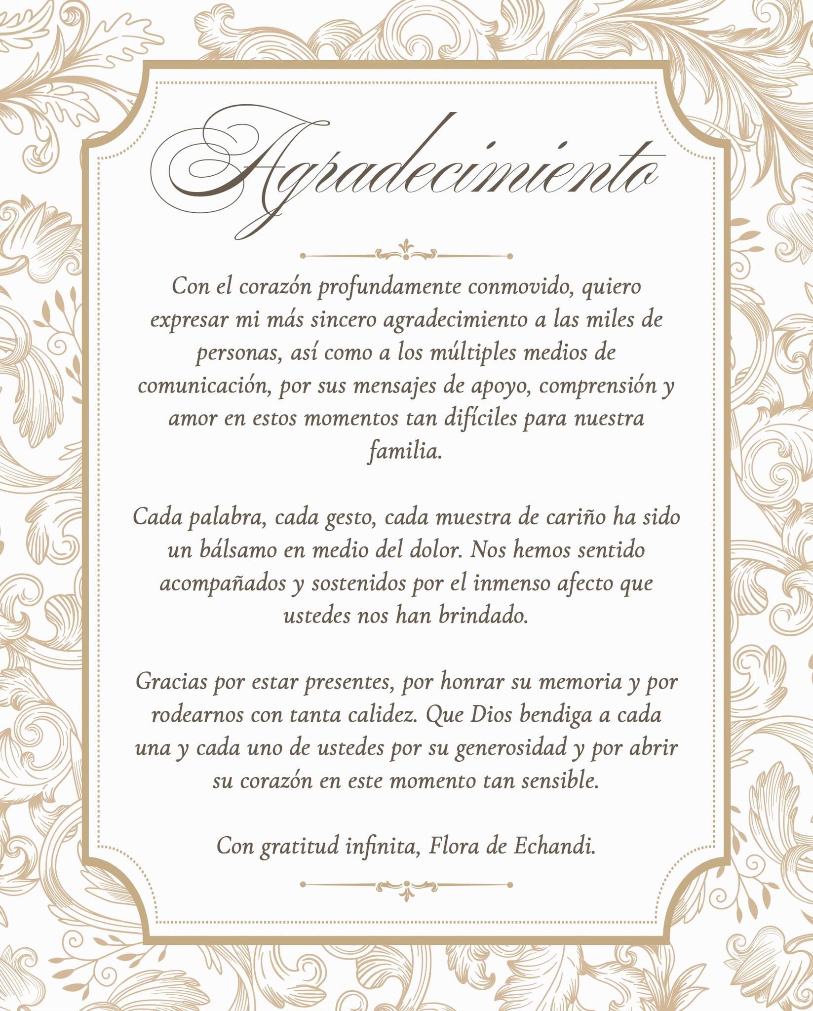 Tía Florita se refirió por segunda vez sobre la dolorosa partida de su hijo, el domingo pasado, a los 69 años