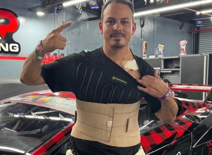 Gustavo Ortega, piloto de carreras, y su pareja Michelle Naranjo