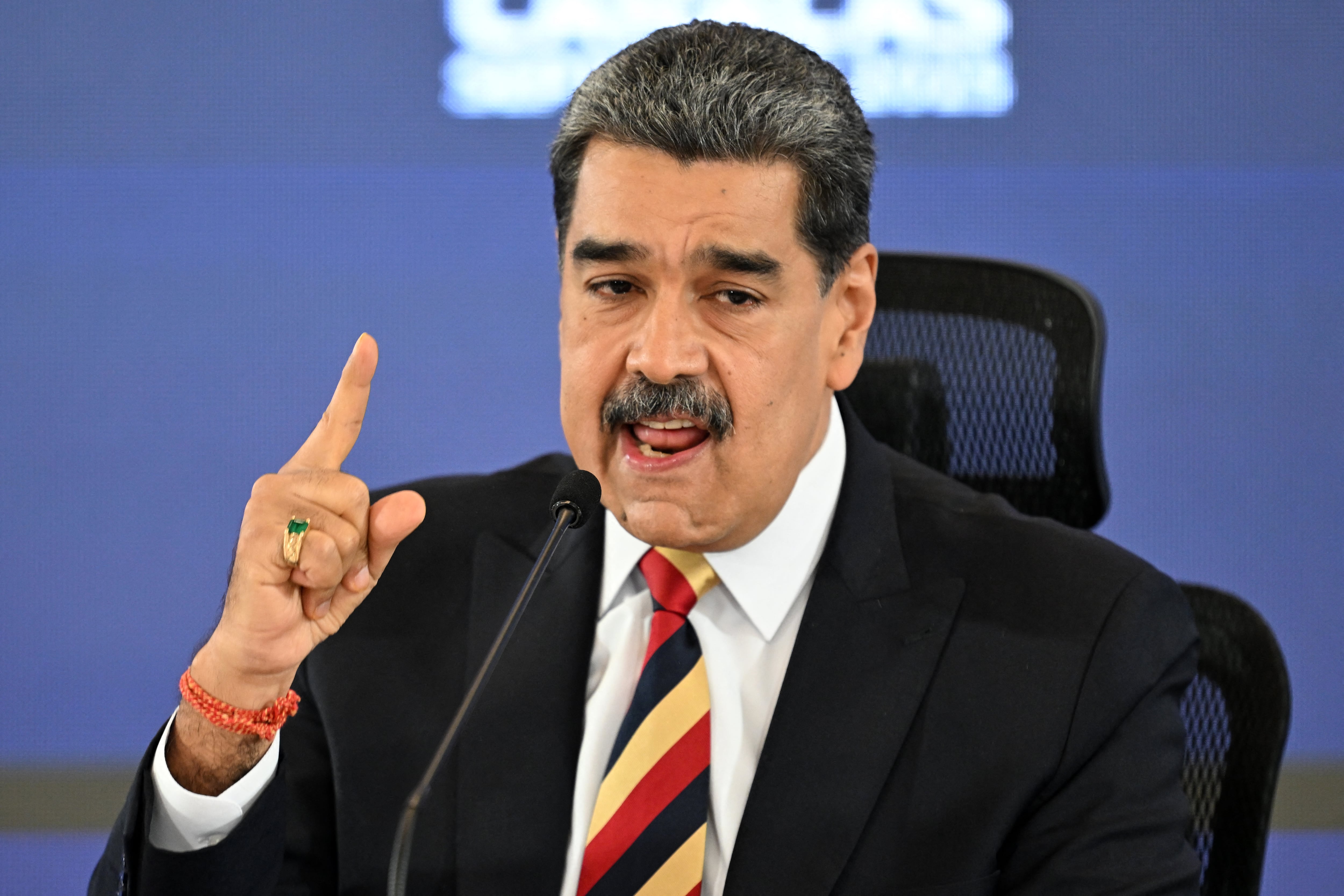 El presidente de Venezuela, Nicolás Maduro, durante una conferencia de prensa en Caracas el 1 de setiembre de 2025. Fotografía: