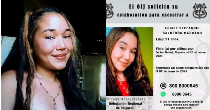 Leslie Stefannie Calderón Machado tenía dos meses de estar desaparecida y fue hallada muerta
