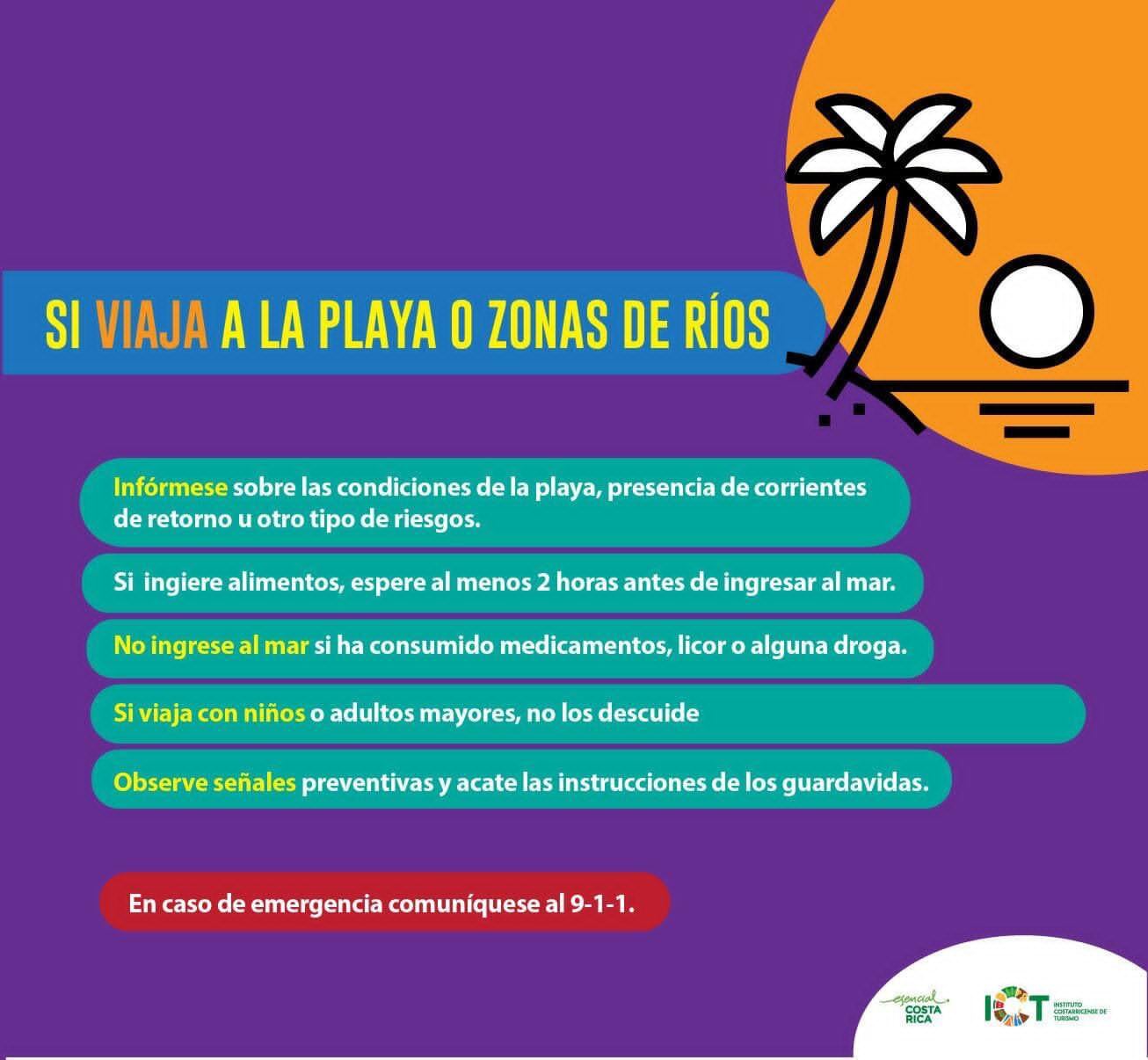Con el inicio de la Semana Santa, el Instituto Costarricense de Turismo (ICT) preparó una serie de infografías con consejos y recomendaciones para ser turistas responsables y seguros durante los días de descanso y reflexión