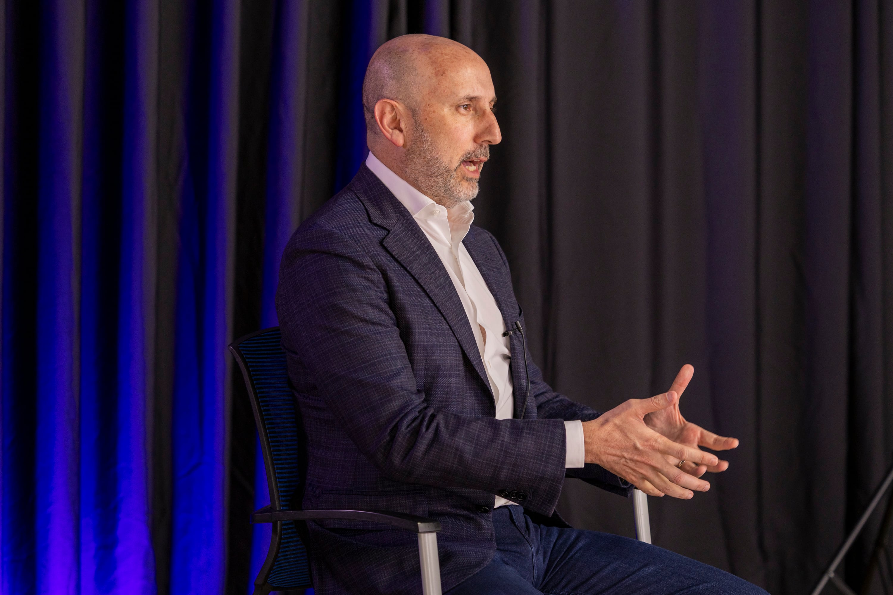 28/02/2025, San José, Estudio Grupo Nación, entrevista con Osael Maroto, presidente de la Federación Costarricense de Fútbol.