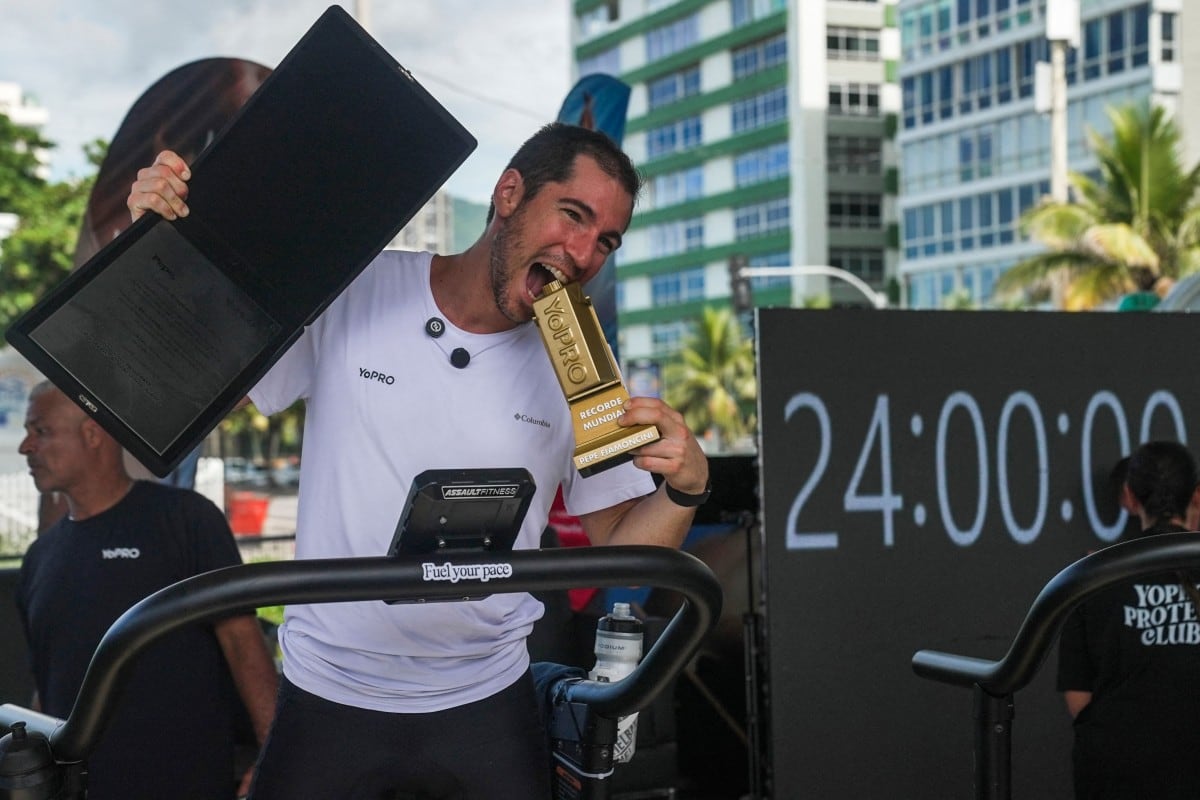 Brasileño logra récord mundial tras correr 188 km en cinta