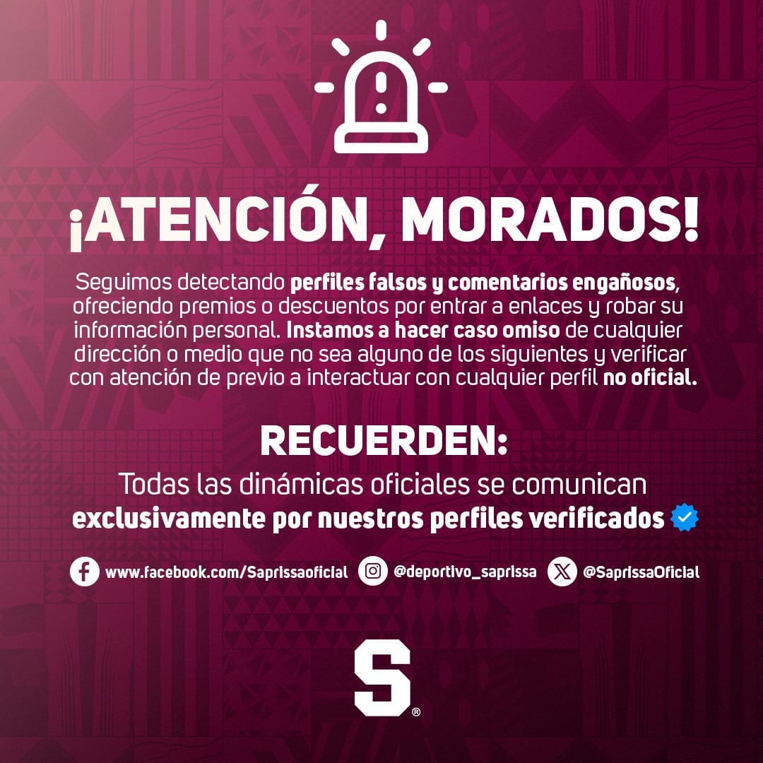 Alerta de Saprissa a sus aficionados