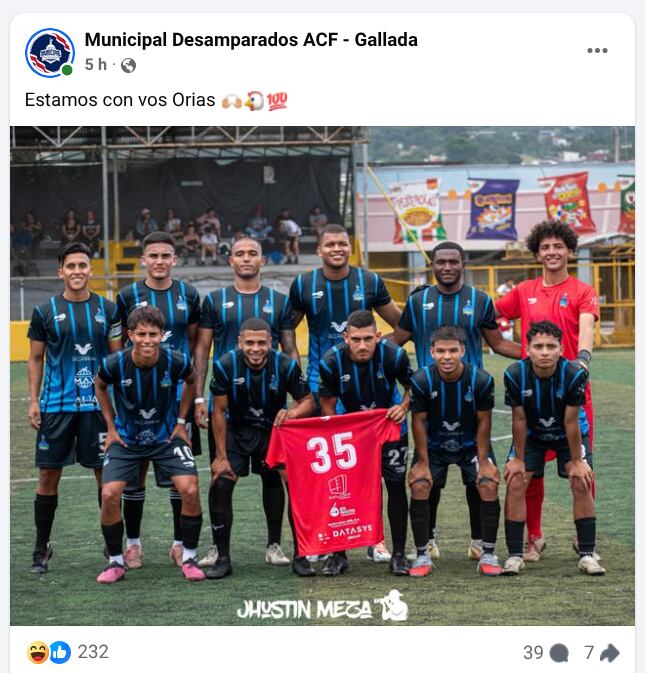 Municipal Desamparados se refirió al caso del portero de apellido Orias. Facebook Municipal Desamparados.