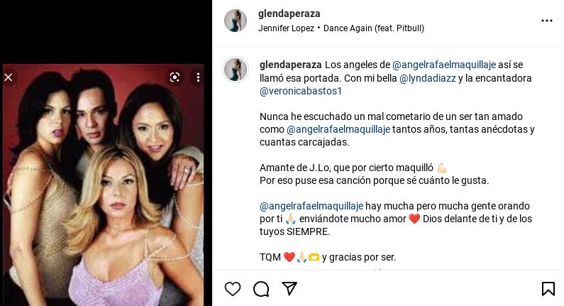 Glenda Peraza saluda a Ángel Rafael