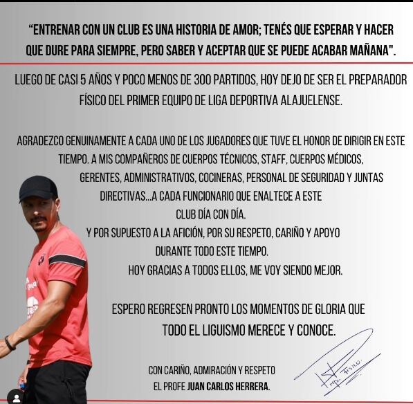 Juan Carlos Herrera, preparador físico