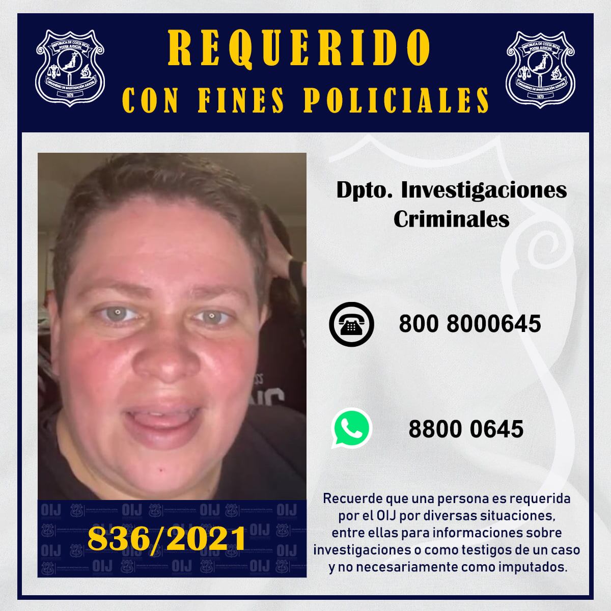 Señora denuncia que dos mujeres la estafaron a ella y a su esposo con el dinero que recibieron como pago de póliza. Foto OIJ.