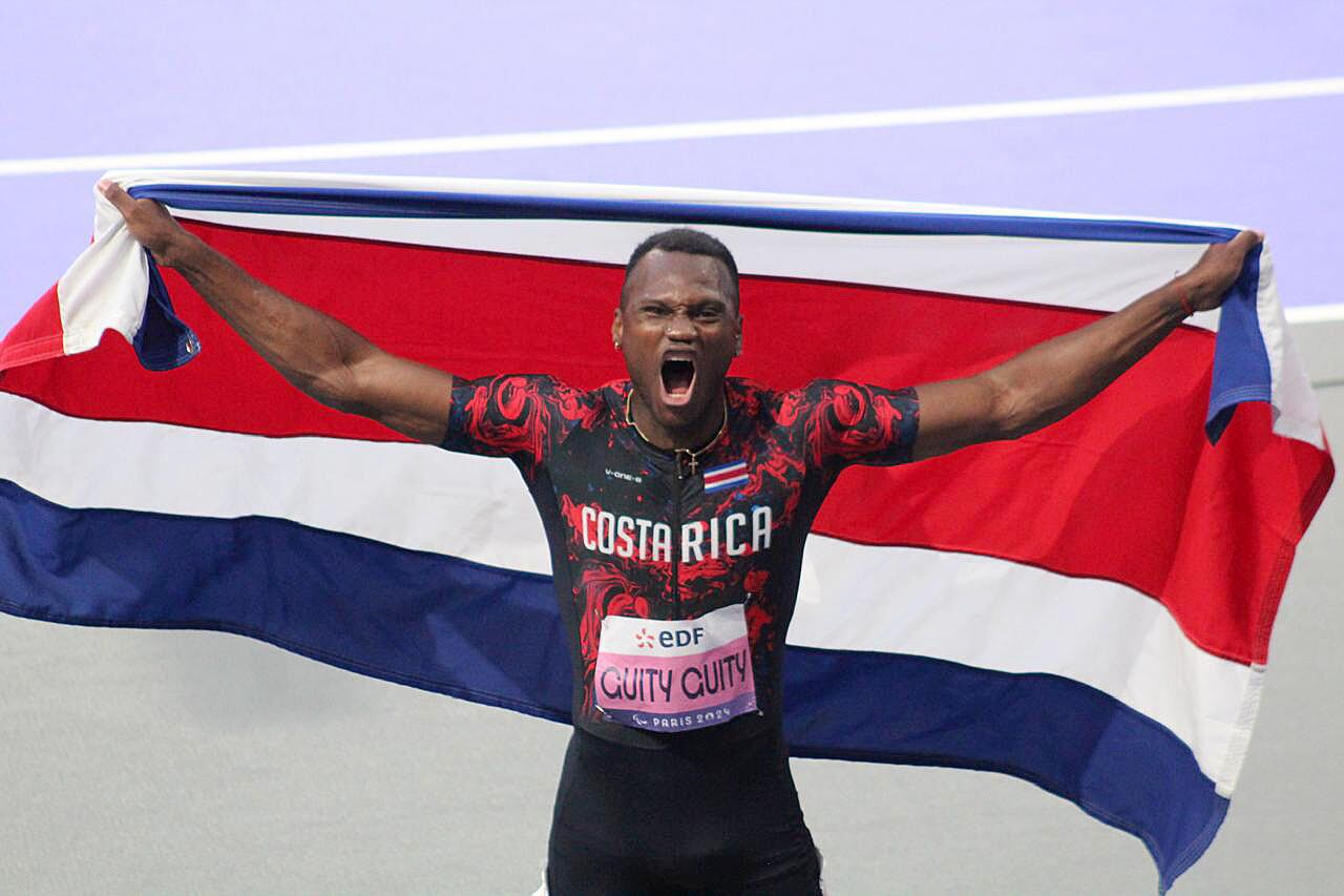 03/09/2024 París. El paratleta costarricense Sherman Guity ganó la medalla de oro en la prueba de 100 metros planos en los Juegos Paralímpicos Paris 2024. Foto: Olman Mora, Comité Paralímpico de Costa Rica