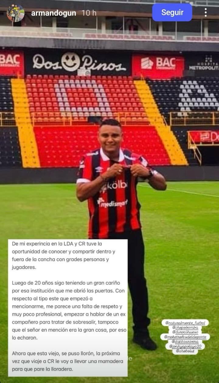 Armando Gun le respondió con todo a Carlos Castro.