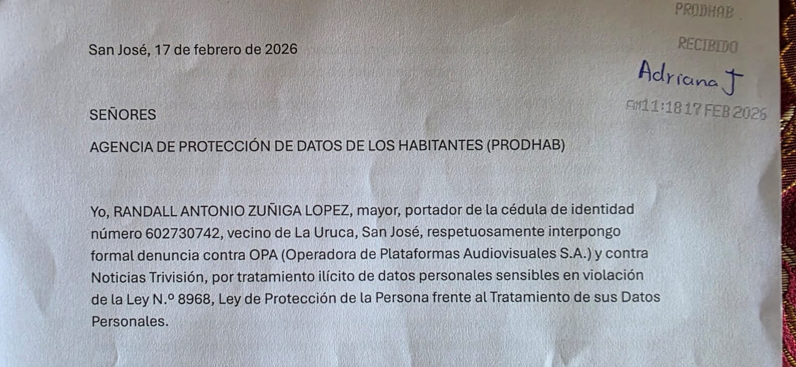 Denuncias presentadas por Randall Zúñiga, director suspendido del OIJ