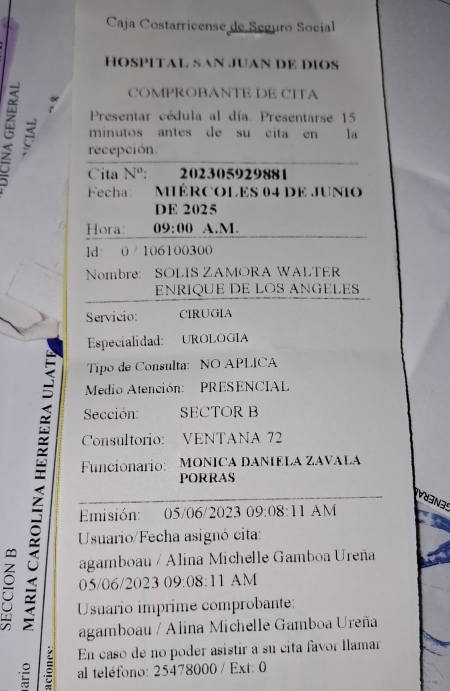 Wálter Solís tiene serios problemas de próstata y le dieron cita para dentro de dos años