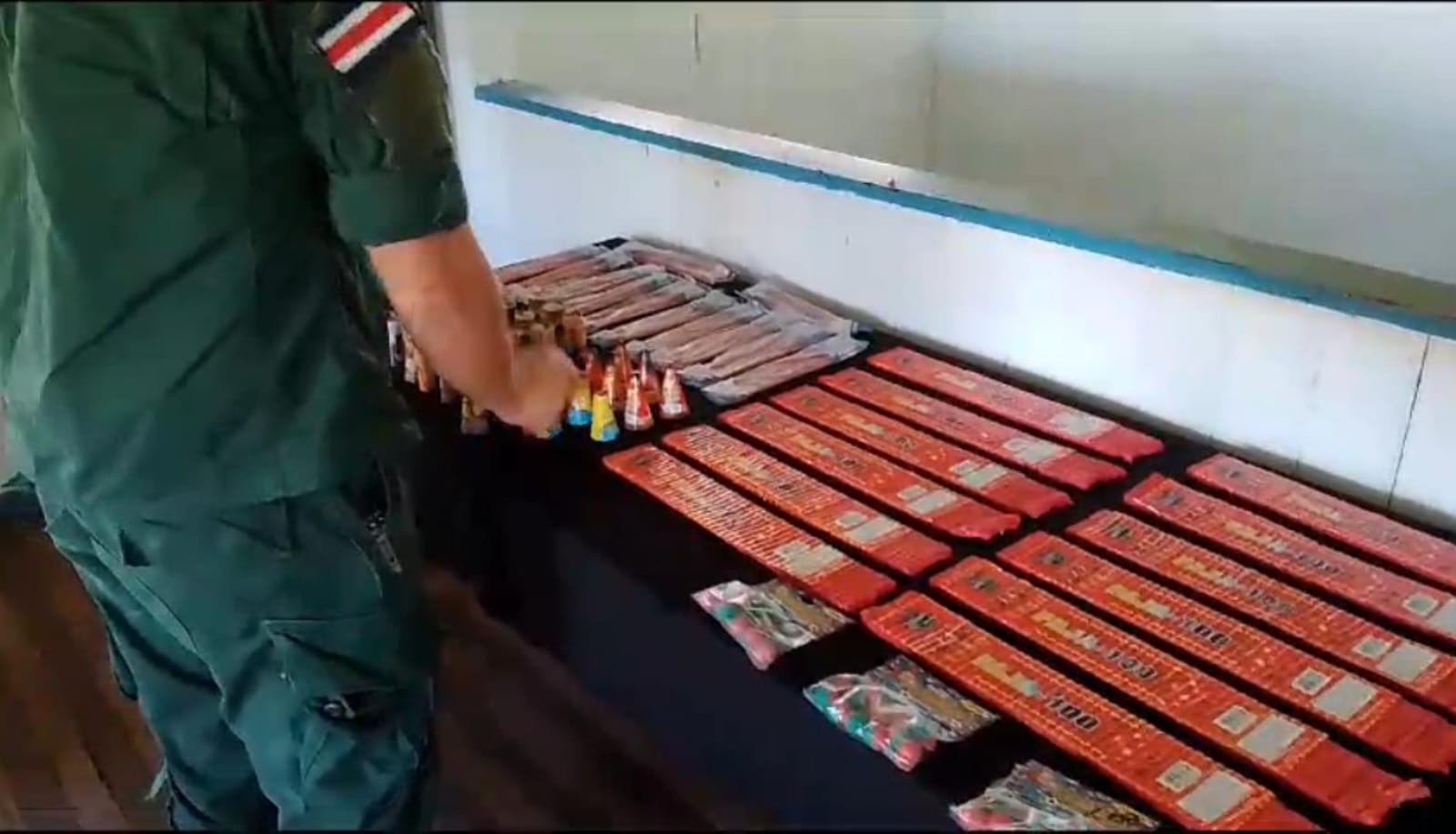 El decomiso de pólvora más reciente se dio este lunes en el sector fronterizo con Nicaragua. Foto MSP.