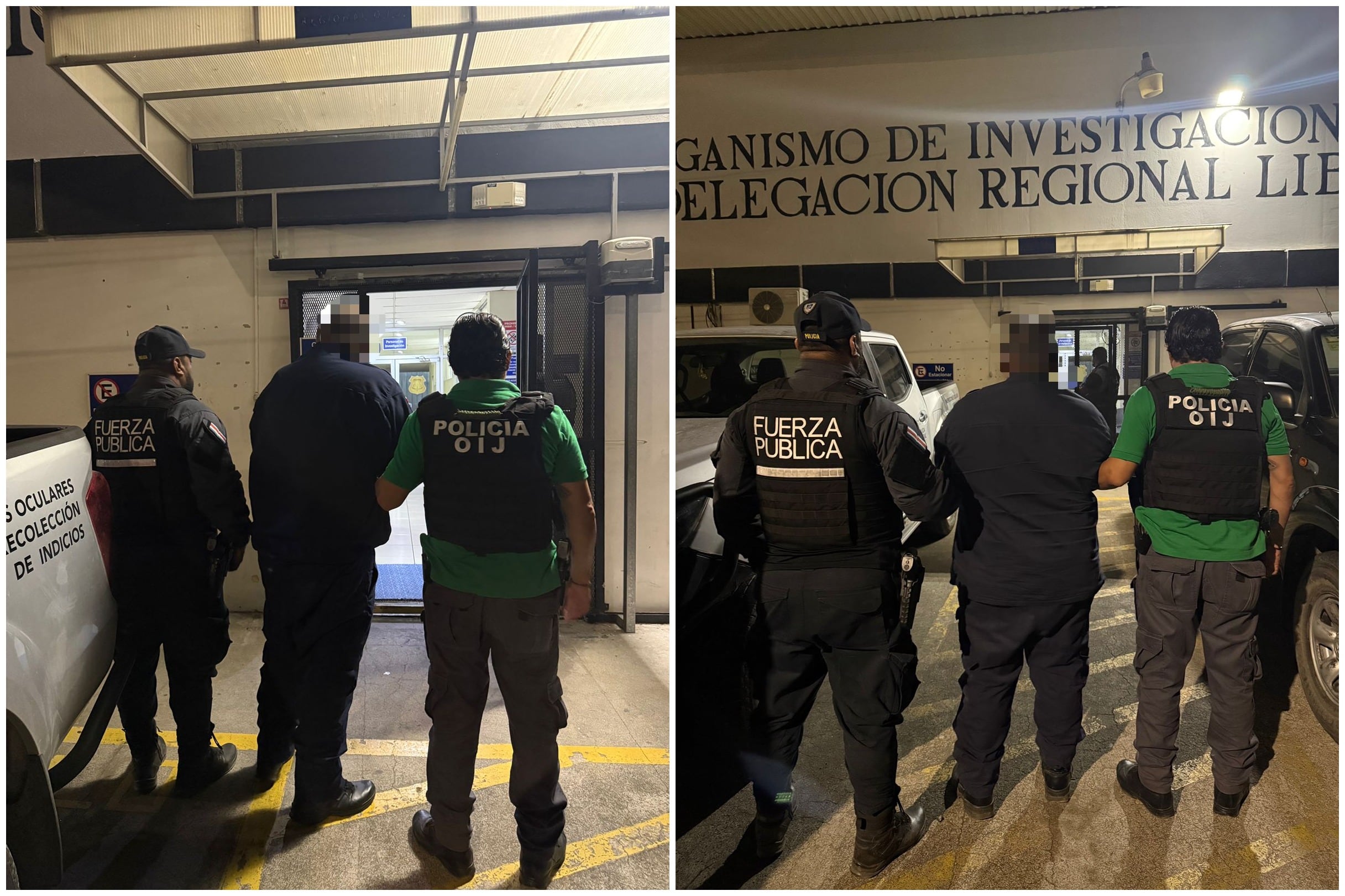 Ambos policías fueron detenidos por agentes del OIJ.