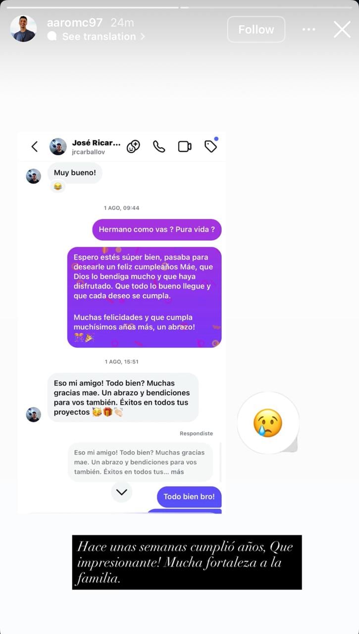 Aarón Madrigal, un compañero de Pelando el Ojo, recordó que José Ricardo Carballo cumplió años recientemente.