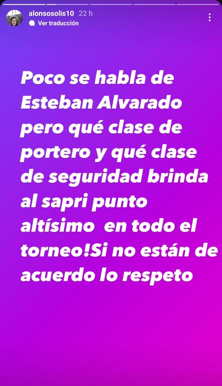 Alonso Solís defendió el trabajo de Esteban Alvarado en el Saprissa. Instagram.