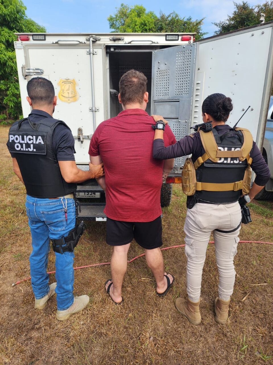 Herrera, de 30 años, fue detenido en Esparza  este sábado y presentado ante la Fiscalía. Es sospechoso de homicidio calificado y tentativa de homicidio. Foto: OIJ.