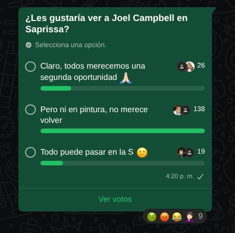 Esta es una de las encuestas en donde votaron los fiebres saprissistas. Captura de pantalla.