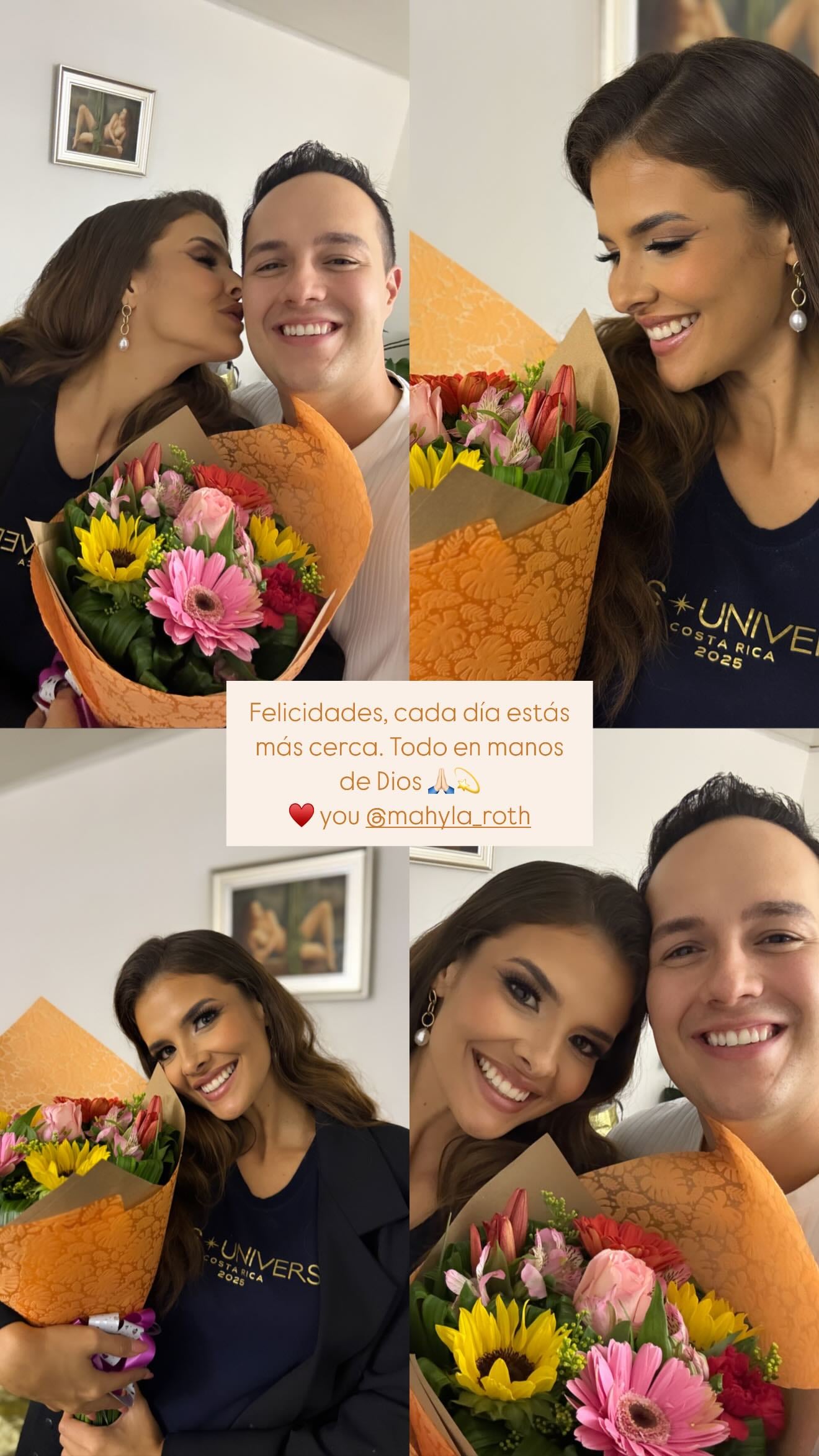 El presentador de Repretel, Rafa Pérez, está en las nubes de la gran felicidad que tiene porque su novia, la modelo Mahyla Roth, podría ser electa Miss Universo Costa Rica 2025.