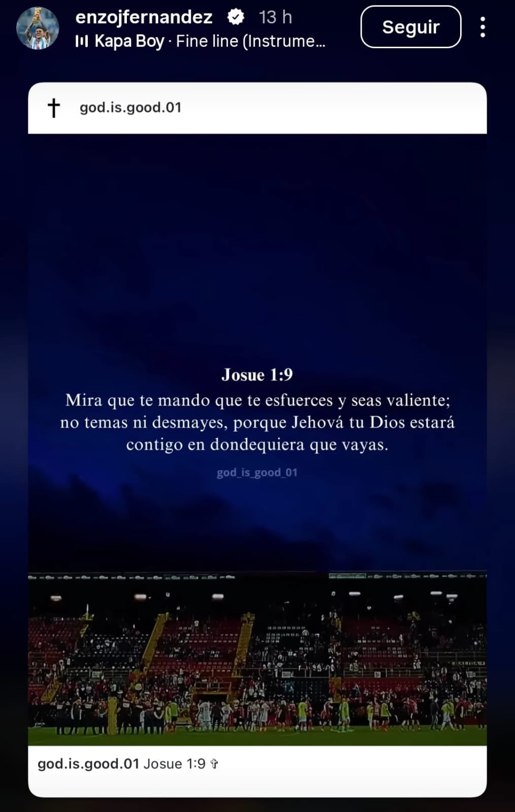 La historia que compartió Enzo Fernández con el Morera Soto de fondo.