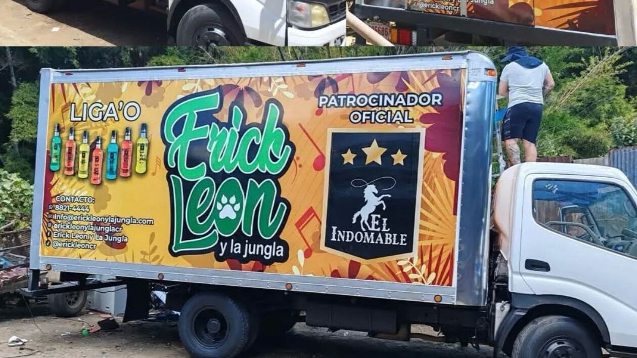 Camión de trabajo de Erick León y La Jungla