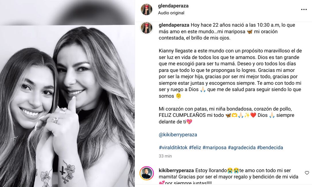 Este 8 de febrero es inmensamente especial para Glenda Peraza y su exesposo, Austin Berry, ya que en esta fecha la expareja celebra el fruto más grande del amor que se tuvieron hace años.