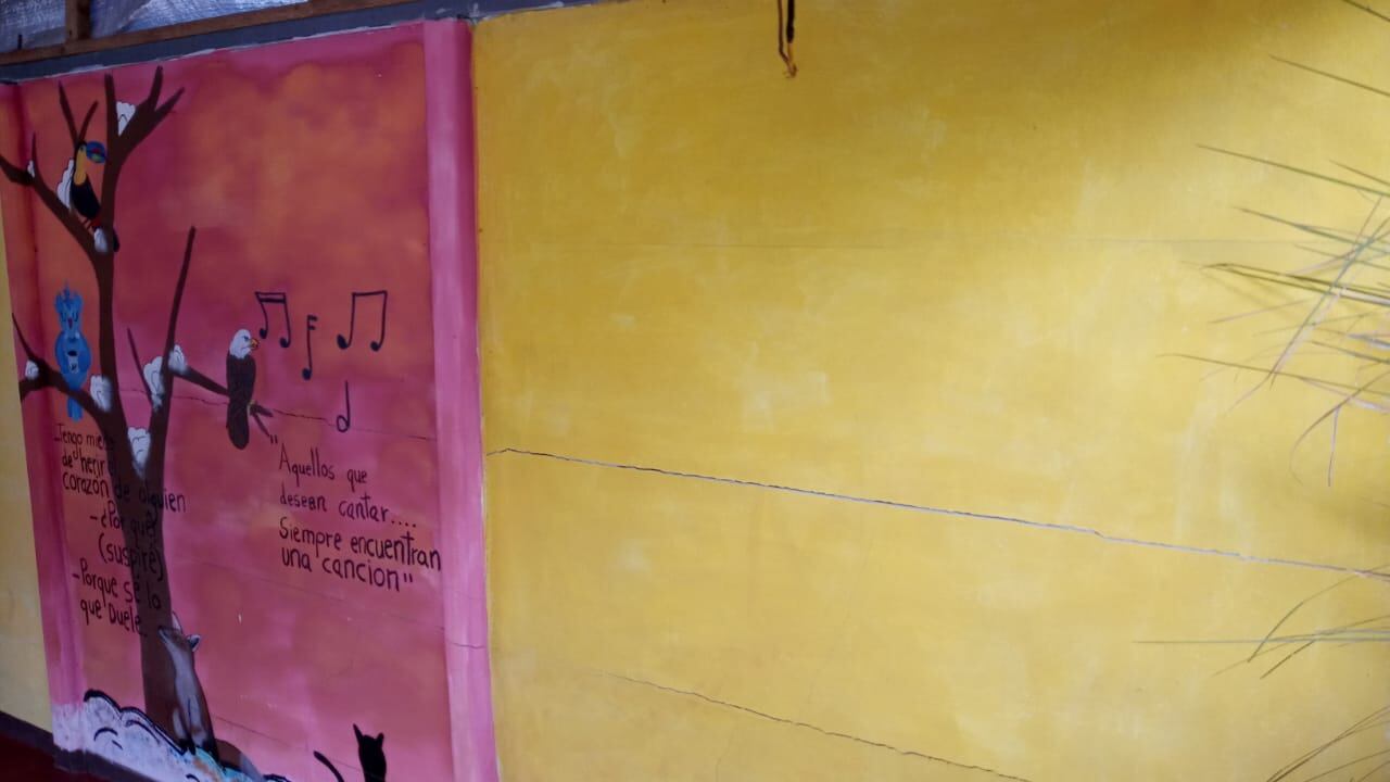 Cocinera sufre porque su casita esta a punto de venirse a bajo por culpa de las lluvias. Foto Keyna Calderón.