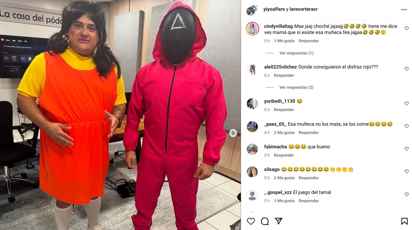 Choché Romano se vistió como la muñeca de El juego del calamar.